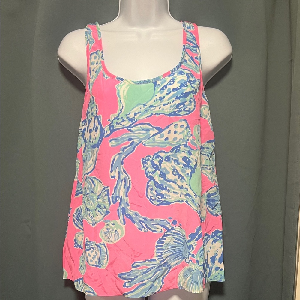 Lilly Pulitzer Pink and Blue Floral Tank Top